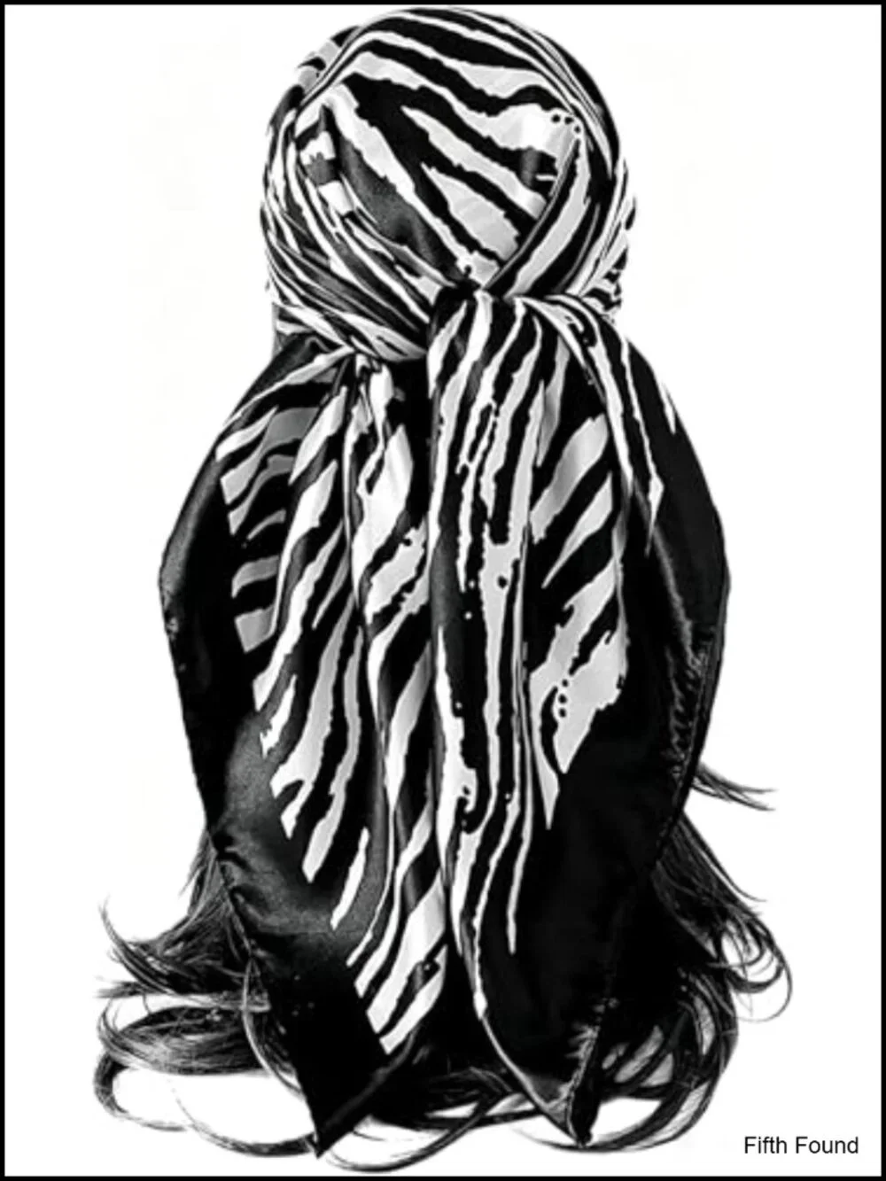Satin Square Scarf Zebra Print Hair Wrap Head Scarf 35in Neck Scarf